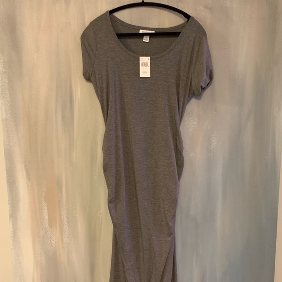 NWT Motherhood Maternity Grey Maxi Dress - Picture 1 of 3